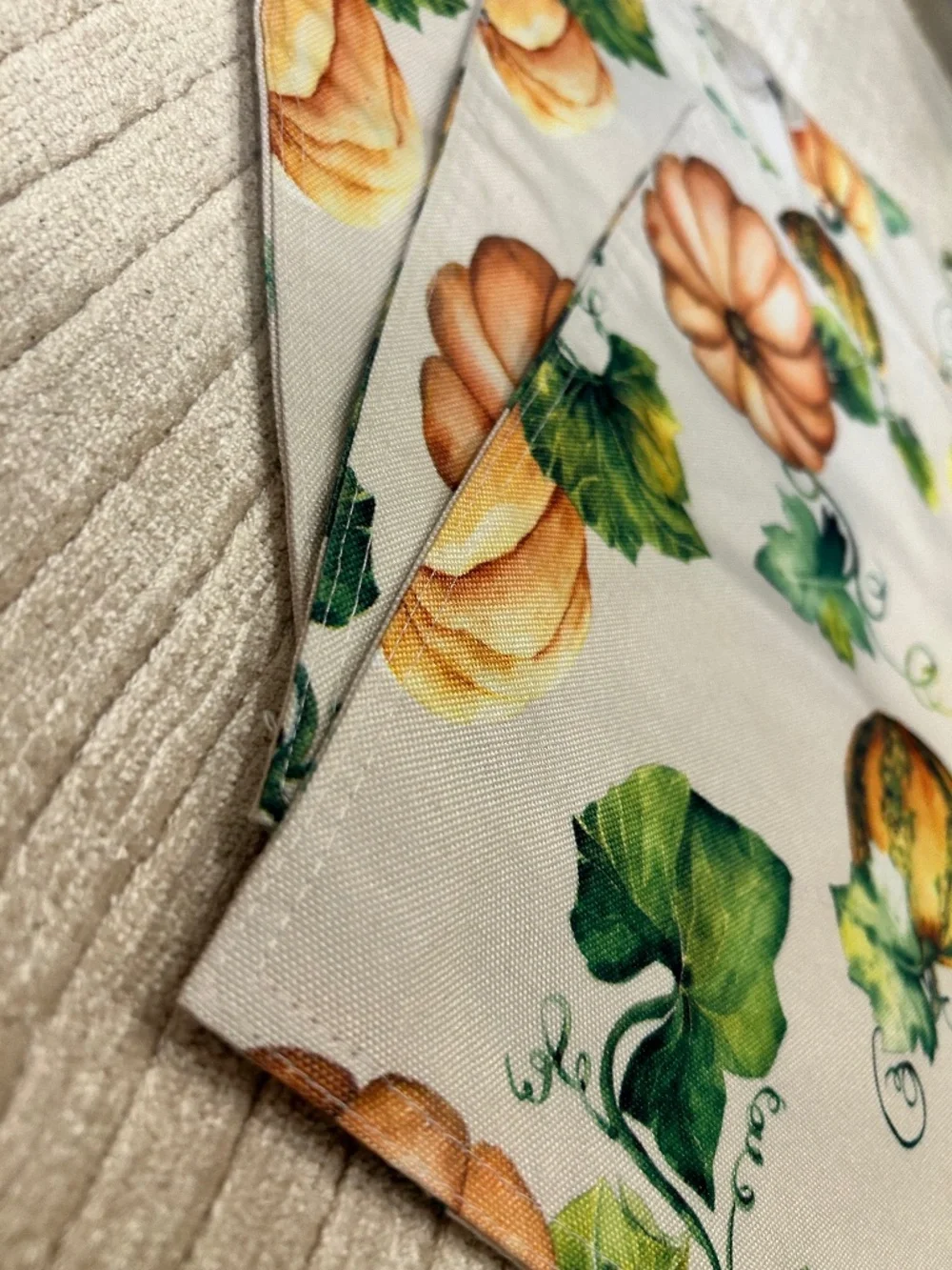 Set Of Three Fall Pumpkin Cloth Placemats. Autumn, Pumpkin Spice, Fall, Seasonal